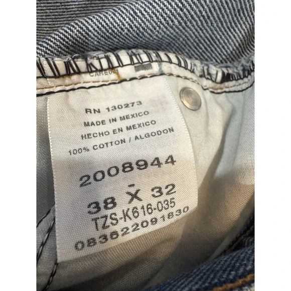 Lee Regular Fit Men's 38x32 Straight Leg Denim Blue Jeans 5 Pockets Fly Cotton - Picture 4 of 8